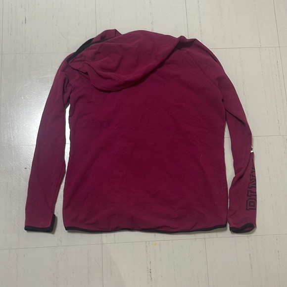 Victoria’s Secret PINK Burgundy Asymmetrical Full Zip Jacket Hoodie Small - Picture 7 of 7